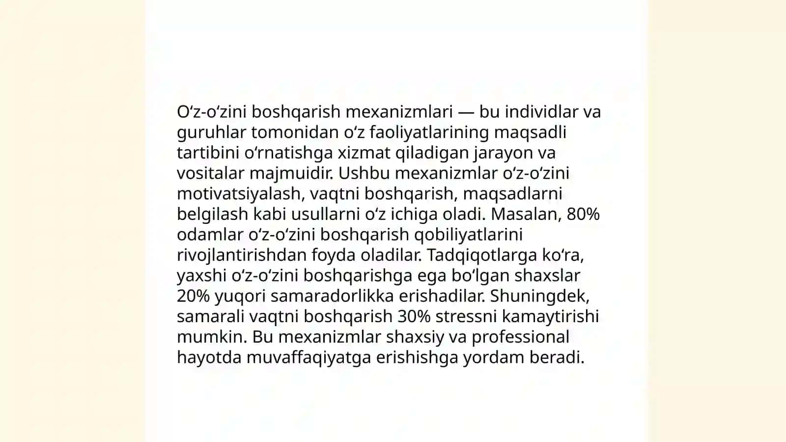 Tirik organizimlarning o‘z-o‘zini boshqarish 4
