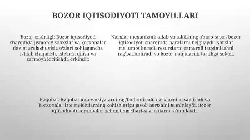 Bozor Iqtisodiyoti Amalga Oshirish 4