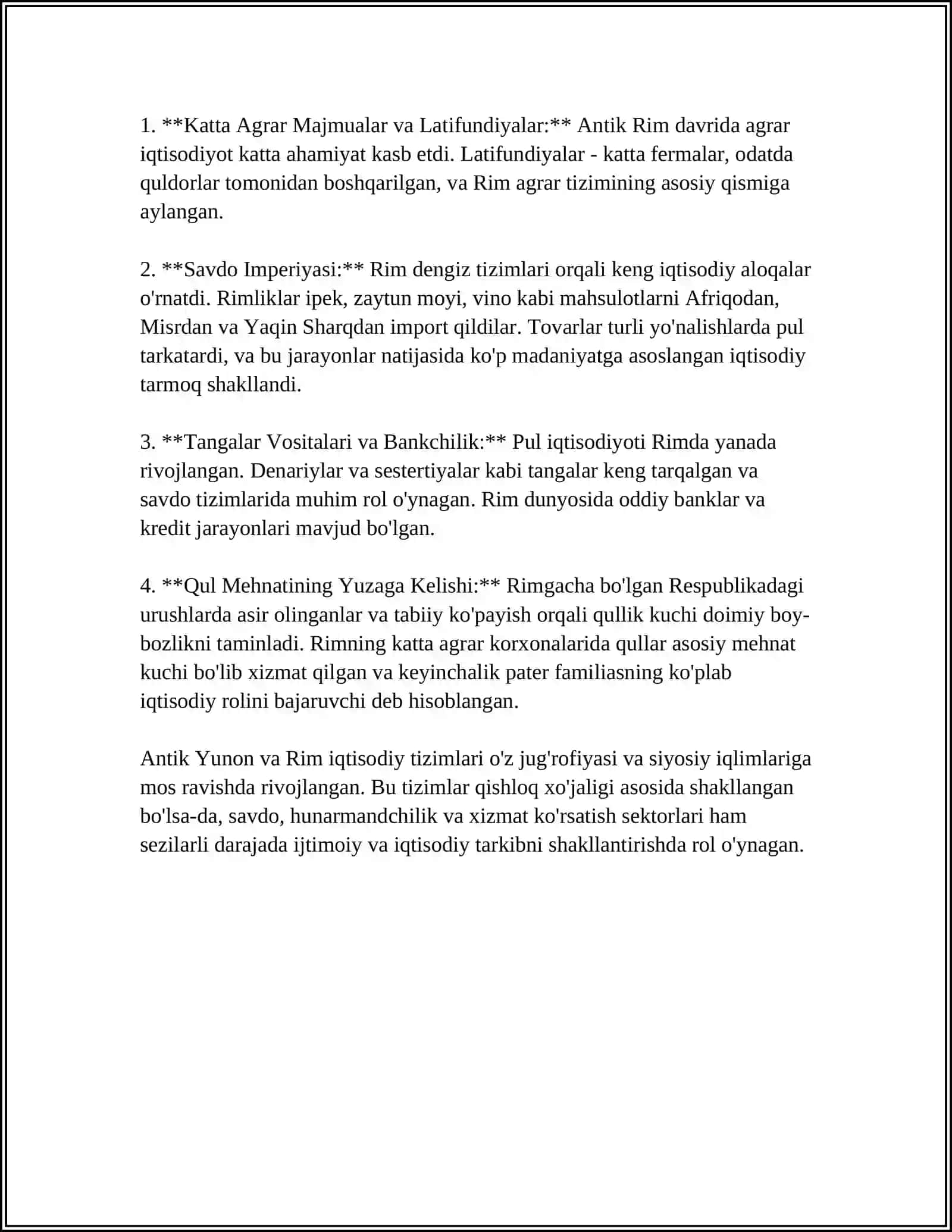 ANTIK DUNYO IQTISODIY QARASHLARI 4
