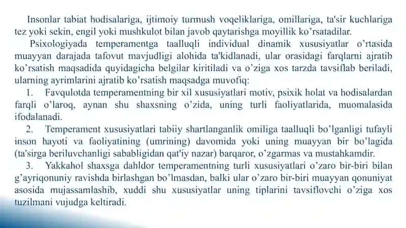 Temperament - shaxs tuzilmasi sifatida 4