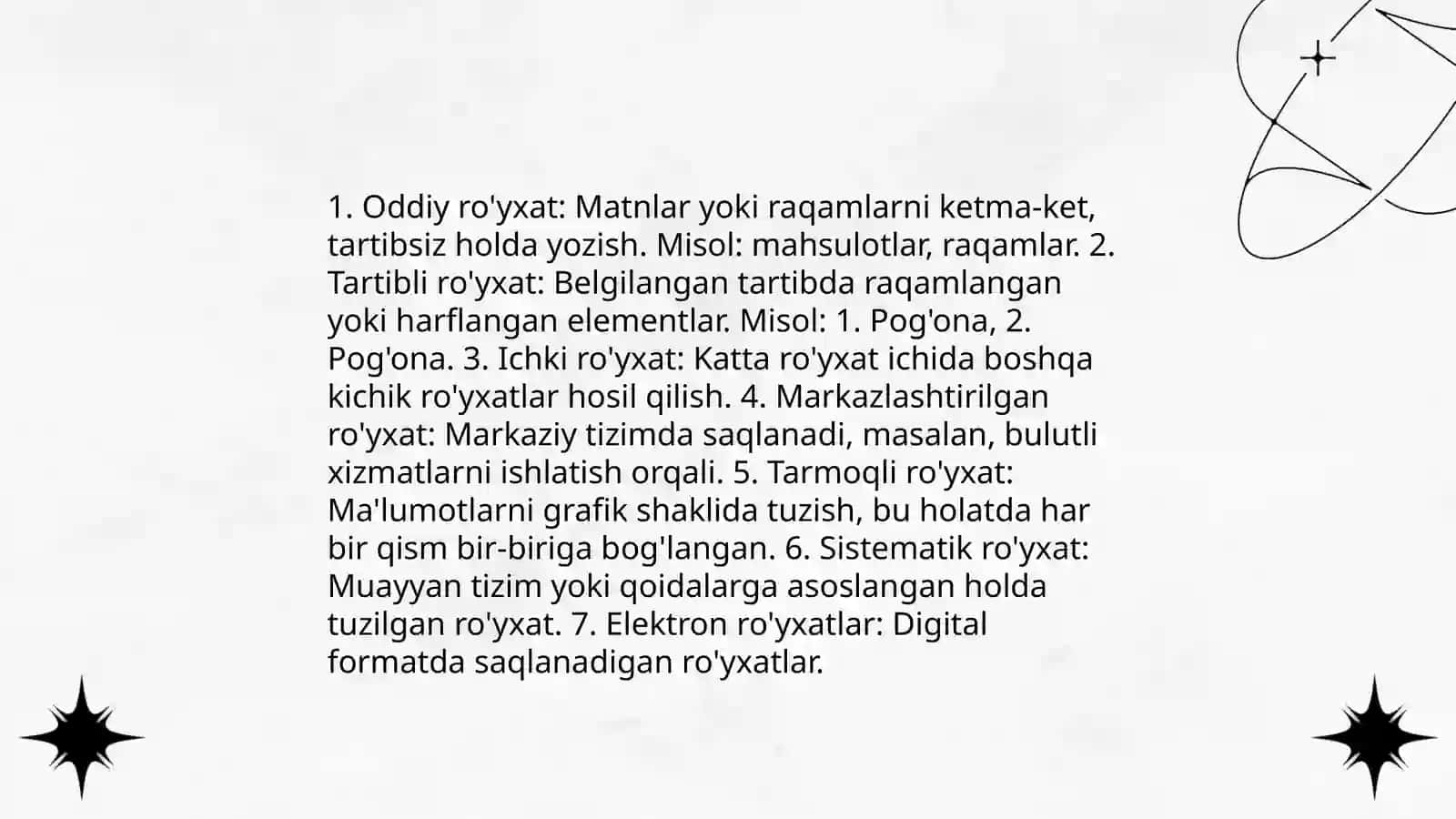 List ma'lumotlar tuzilmasi va uning metodlari bilan ishlash 4