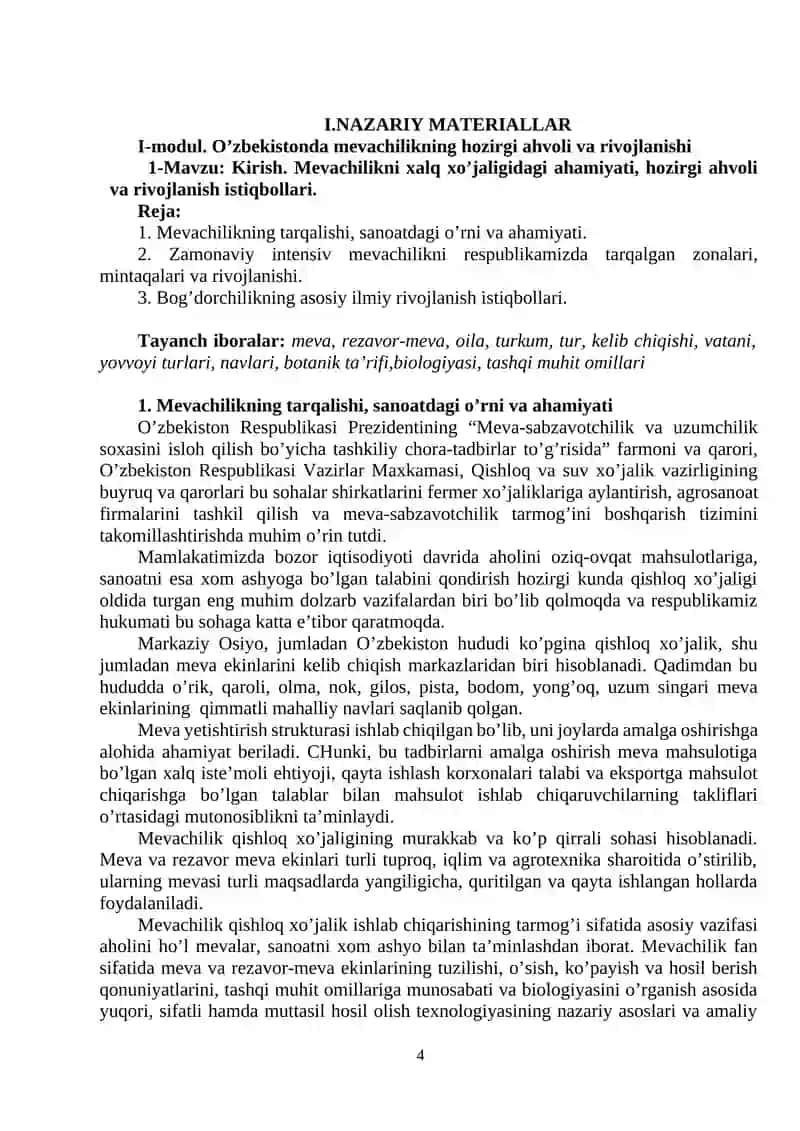 MEVACHILIK VA SABZAVOTCHILIK 4