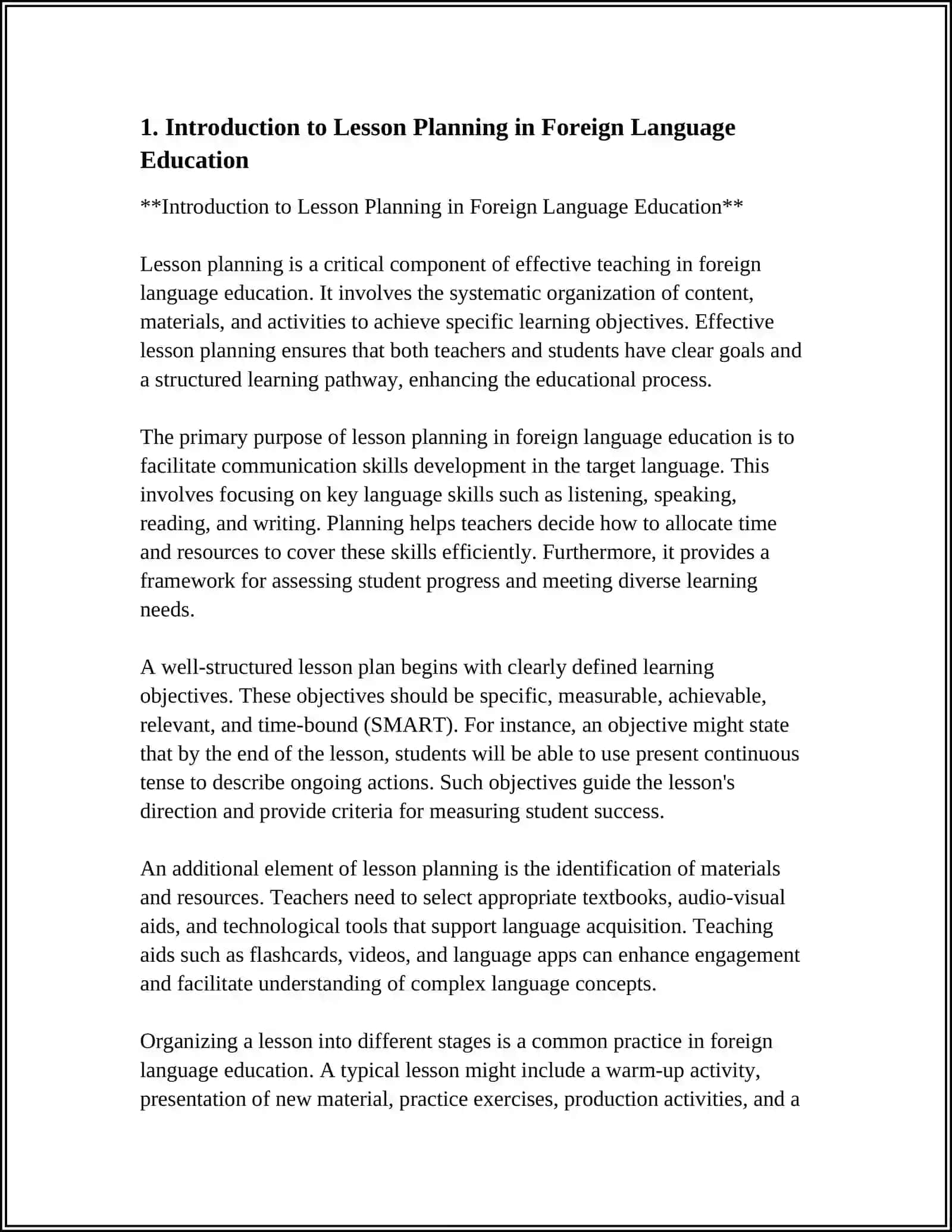Lesson Planning at Different Stages of Foreign Language Education 4