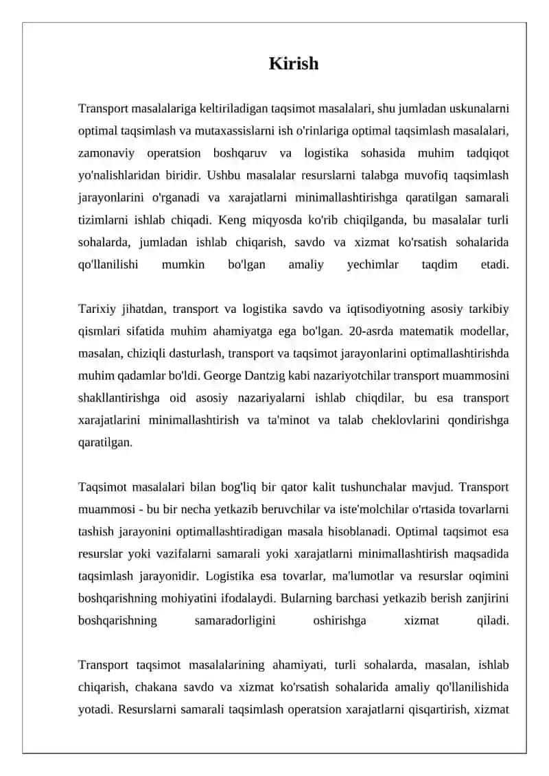 Transport tizimlarida resurslarni optimallashtirish usullari 4