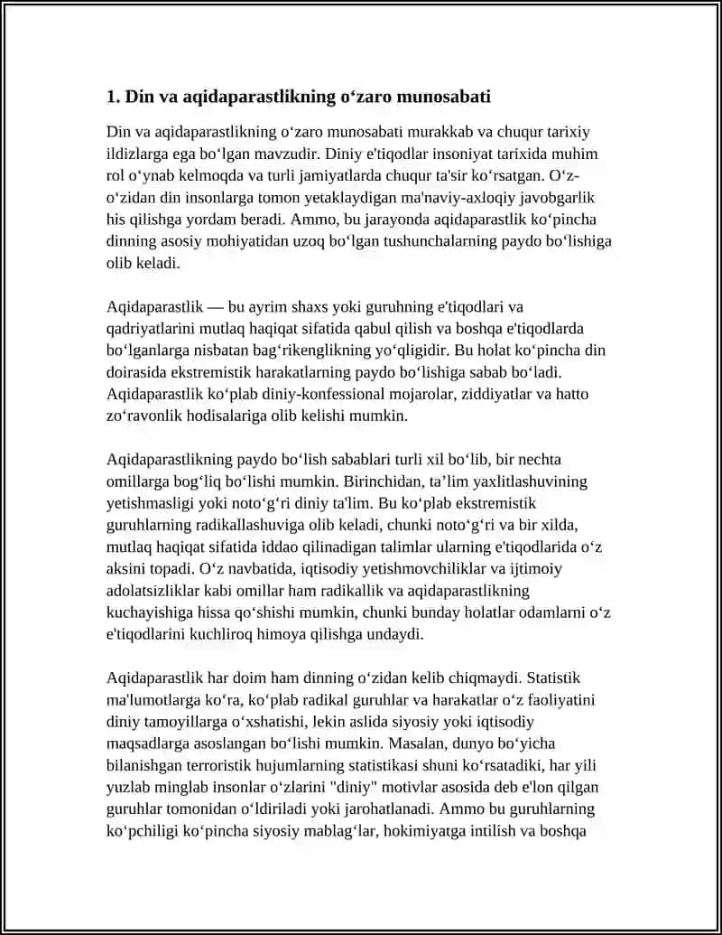 DINIY AQIDAPARASTLIK (FANATIZM) 4