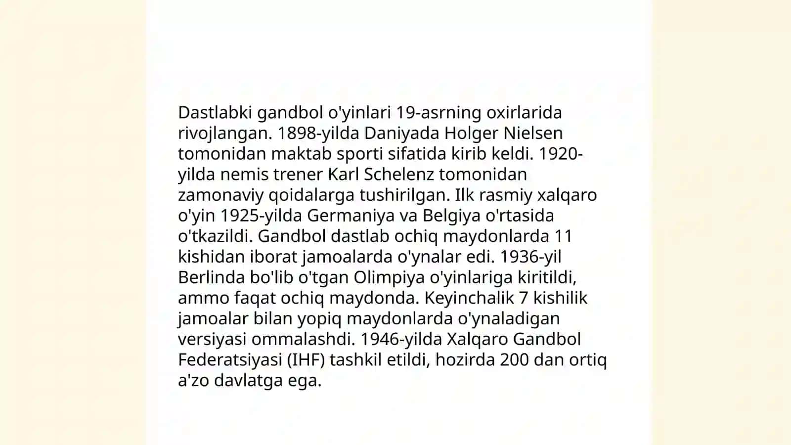 Gandbolning rivojlanish tarixi 4