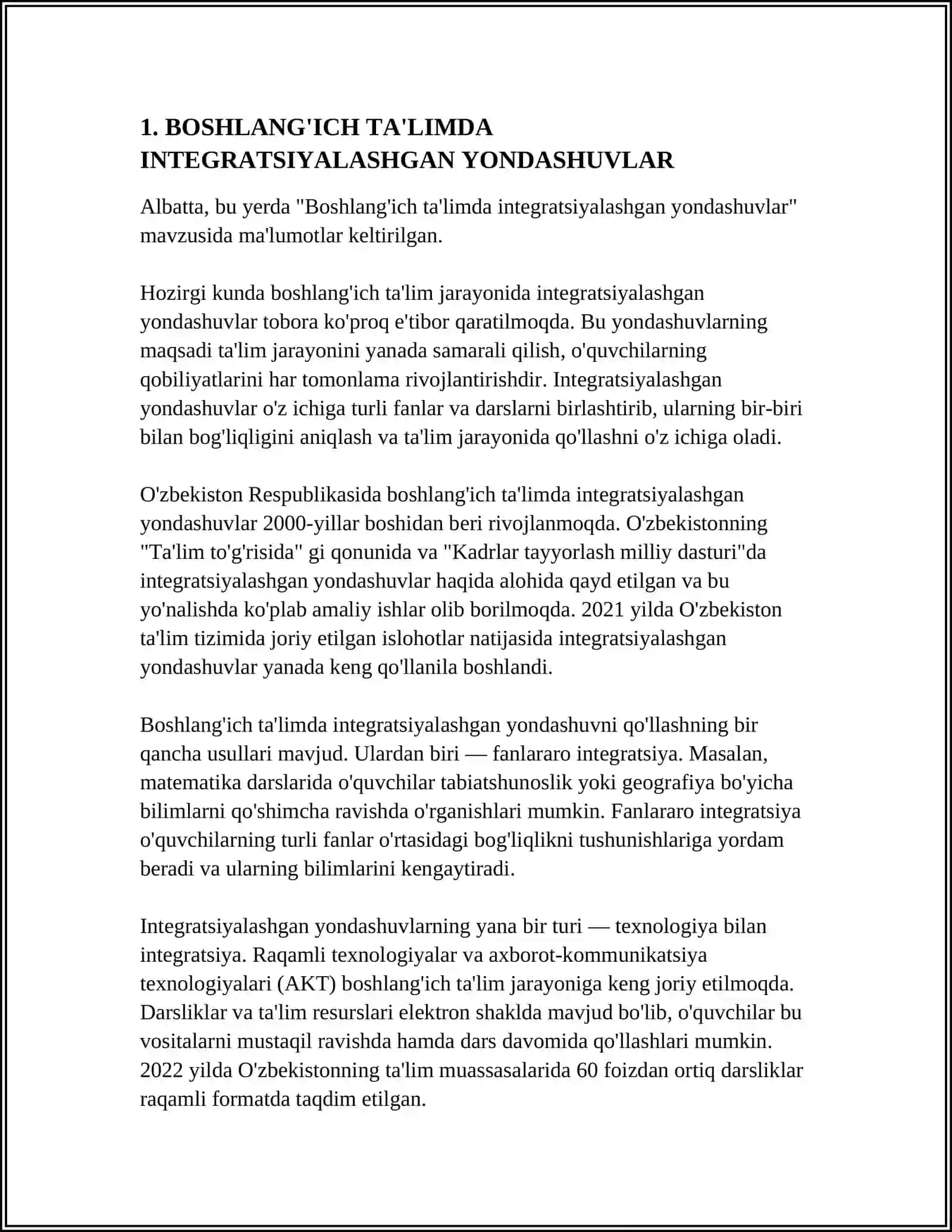 BOSHLANG'ICH TA'LIMDA INTEGRATSIYA 4