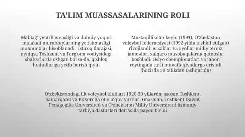 Voleybol tarixi O'zbekistonda 4