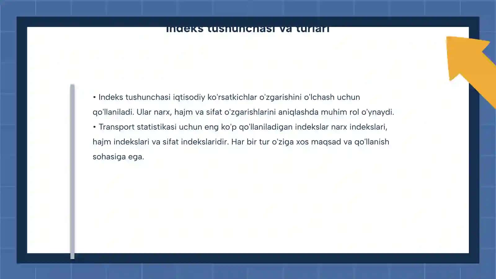 Transport statistikasida indeks usulini qo‘llash 4