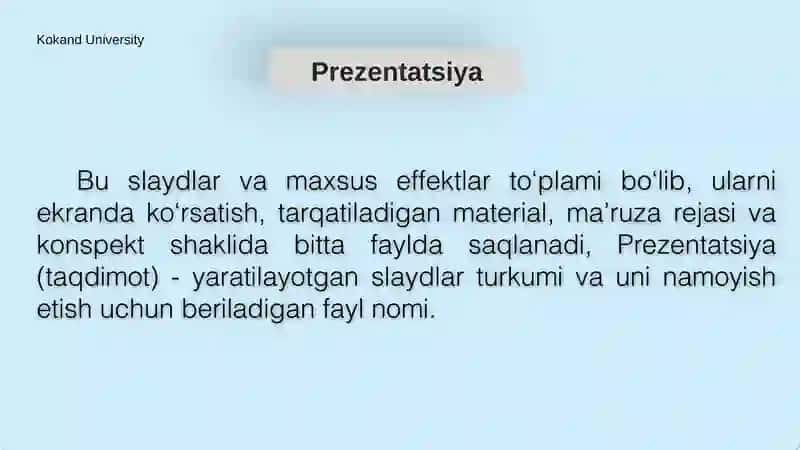 Taqdimotlarni yaratish texnologiyalari 4