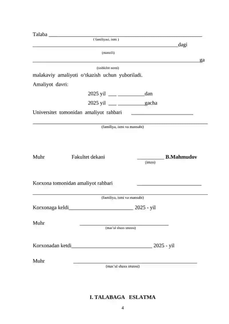 Malakaviy amaliyoti 4