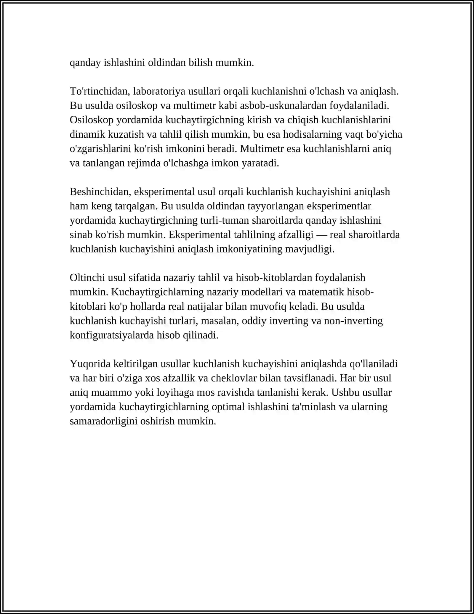 Kuchaytirgich Parametrlarini Aniqlash 4