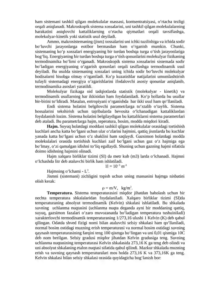 MOLEKULYAR FIZIKA VA STATISTIK FIZIKA ASOSLARI 4