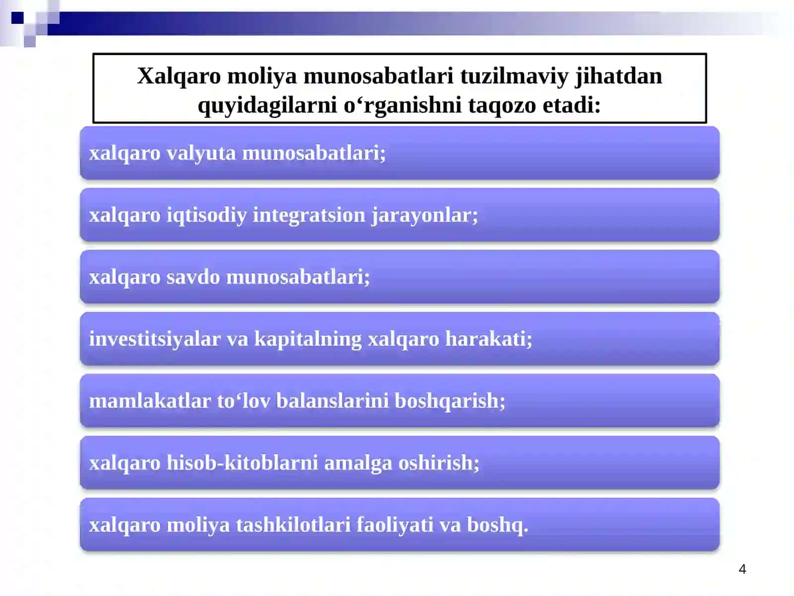 Jahon iqtisodiyotidagi xalqaro moliya munosabatlarining roli 4