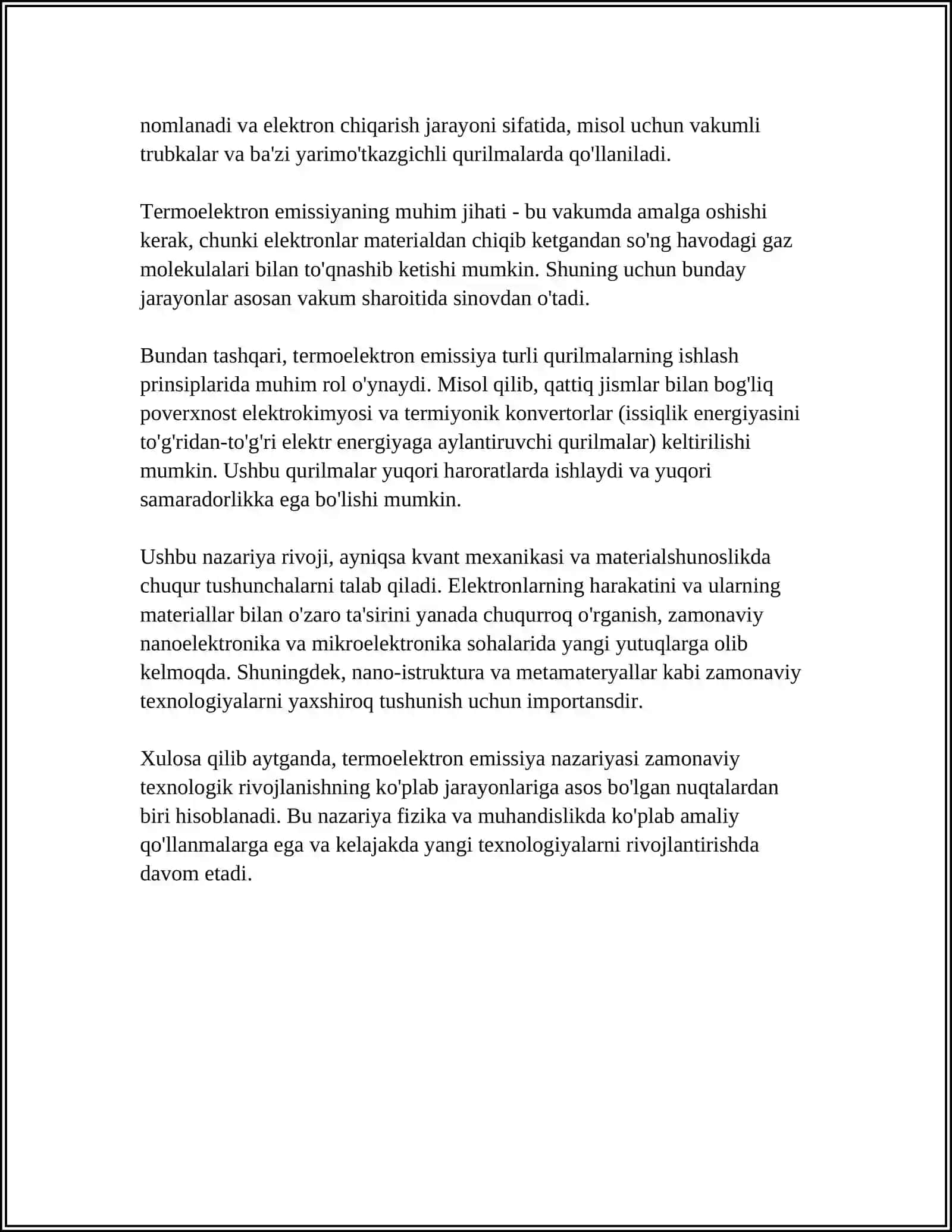 YARIMO'TKAZGICHLI KATODDAN TERMOELAKTRON EMISSYA 4