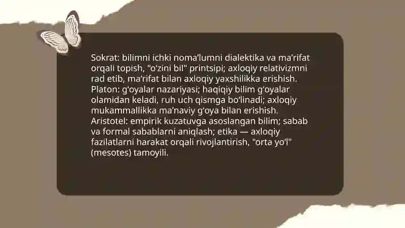 Falsafiy tafakkur taraqqiyoti bosqichlari: Gʻarb falsafasi 4