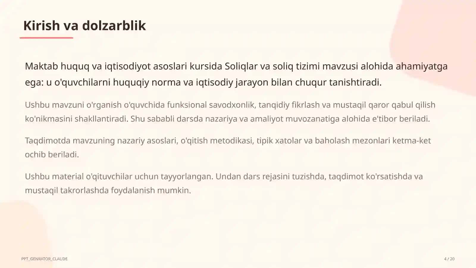 Soliqlar va soliq tizimi (10-sinf) 4