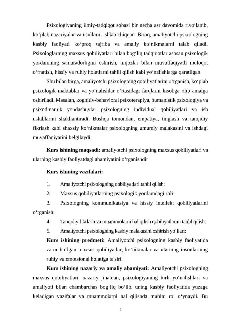 Amaliyotchi psixologning maxsus qobilyatilari 4