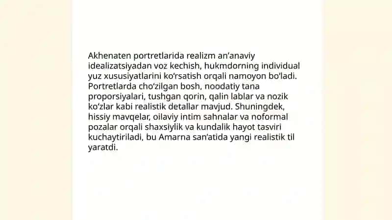 Amarna san’atida realizm 4