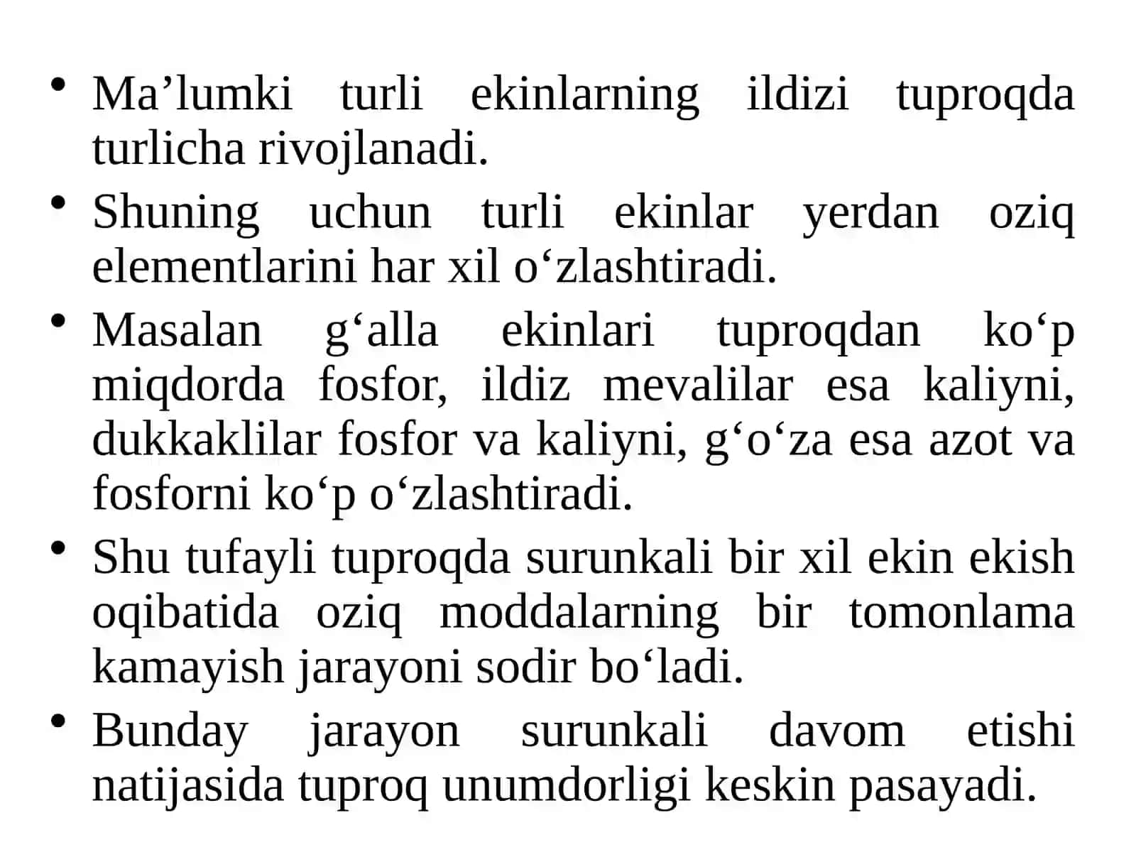 Almashlab ekishning ahamiyati 4