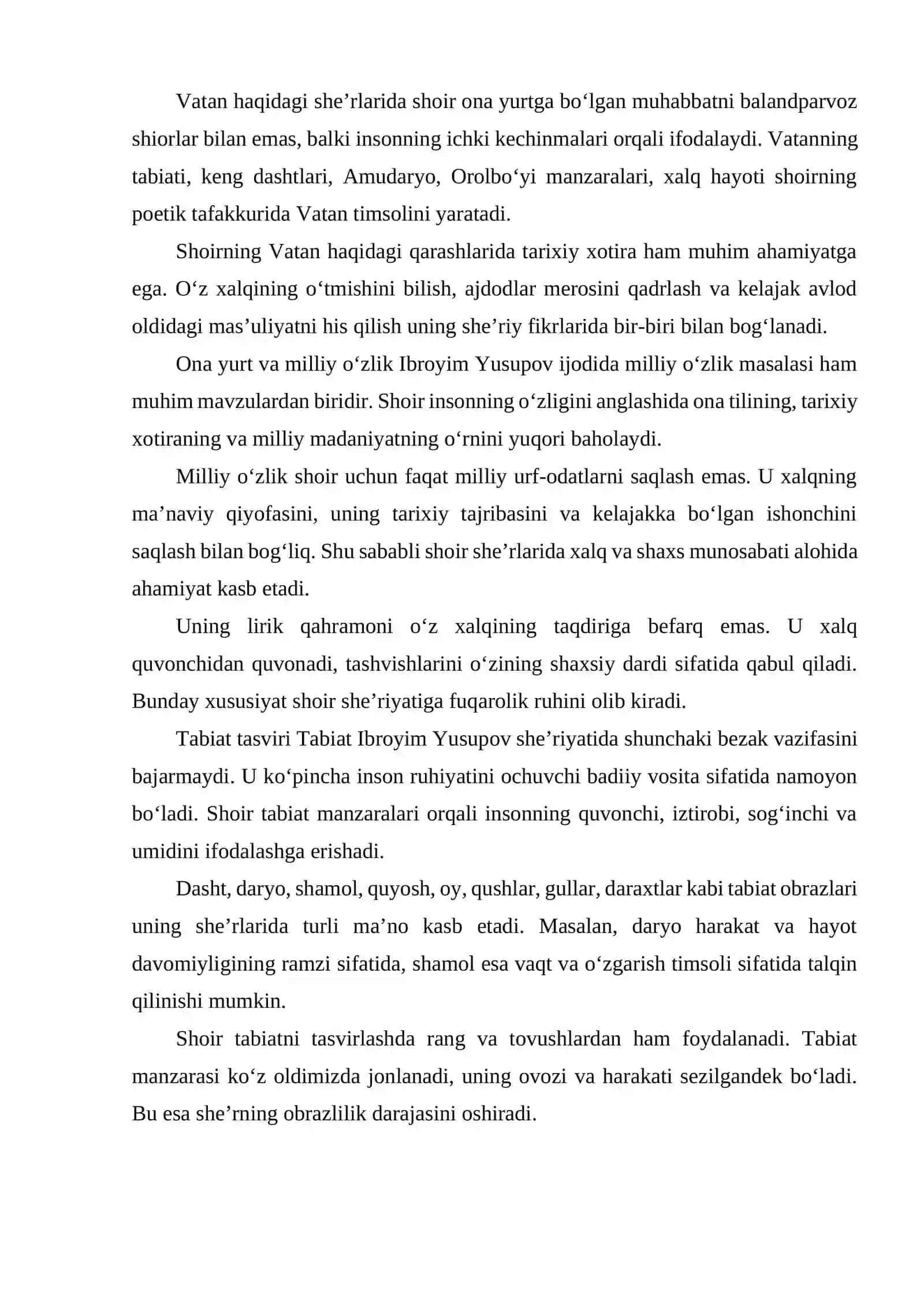 IBROYIM YUSUPOV SHE’RLARI TAHLILI. 4