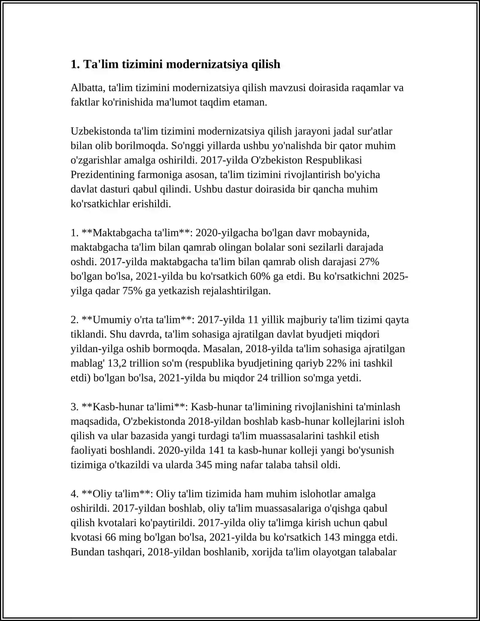 Ta'lim tizimini modernizatsiya qilish 4