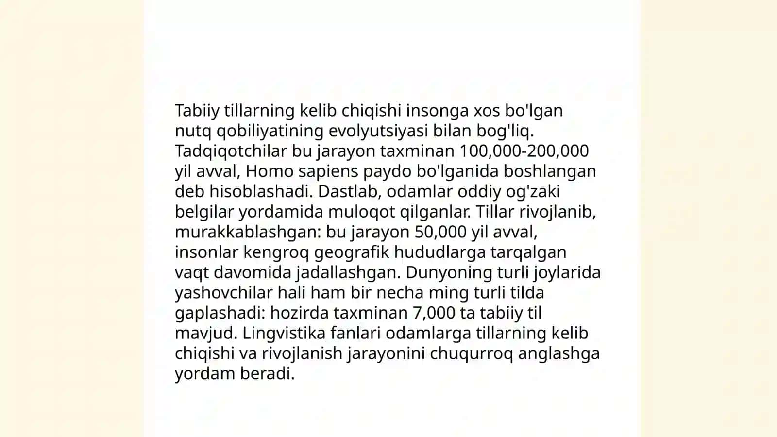 Tilning paydo boʻlishi 4