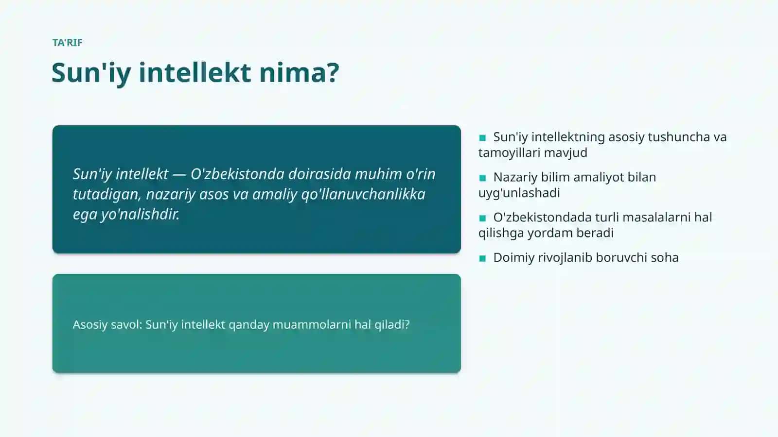 Sun'iy intellekt Asoslari va tushunchasi 4
