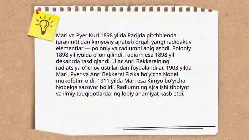 Radioaktiv elementlarning kashf etilishi 4