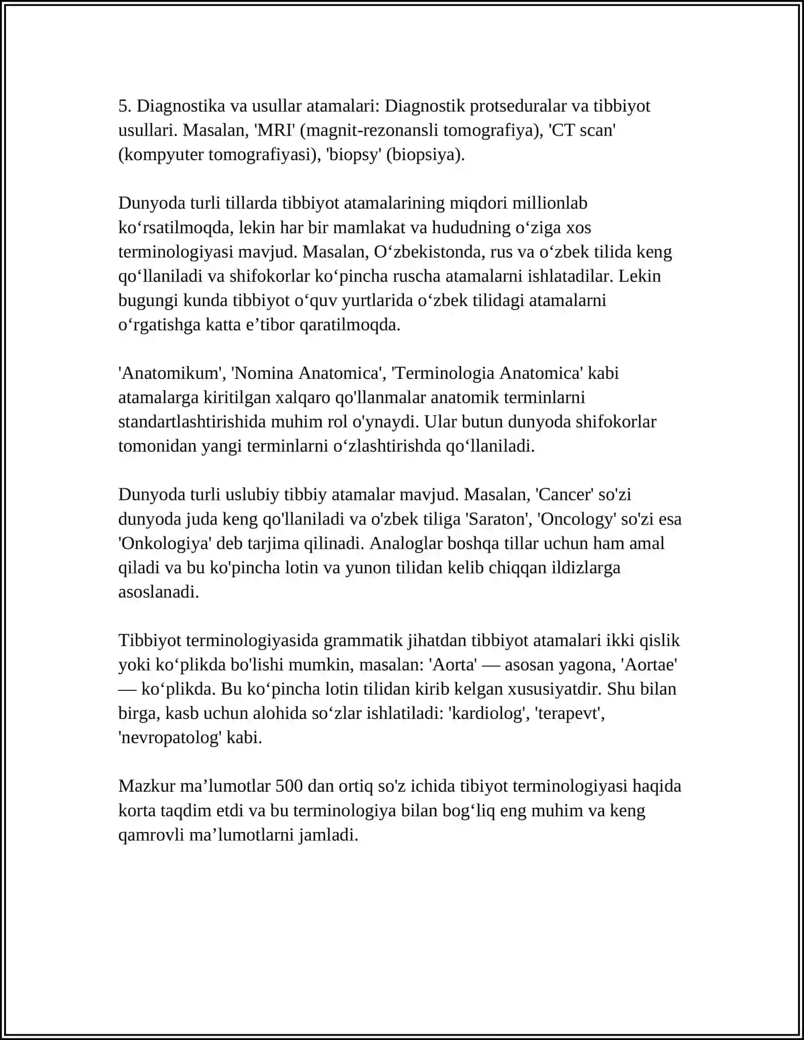 Mavzu: TIL VA TERMINOLOGIYA. MUTAXASSISLIK ATAMALARI LUG‘ATINI YARATISH, ULAR ISHTIROKIDA GAPLAR TUZISH 4