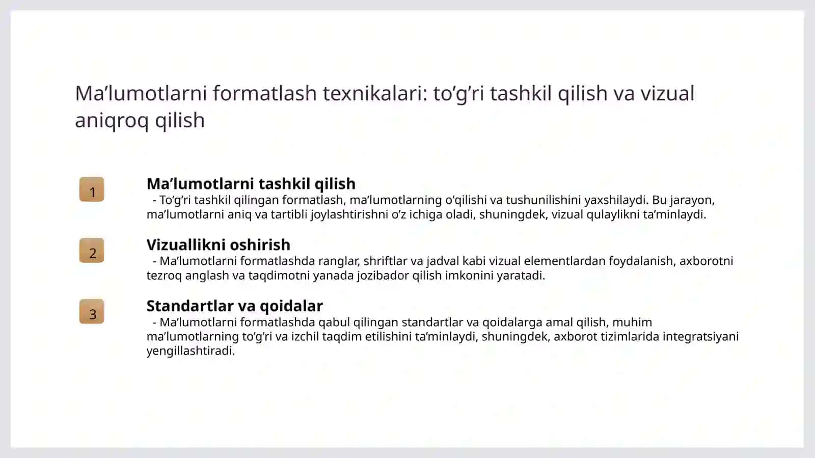Ma’lumotlarni kiritish va formatlash 4