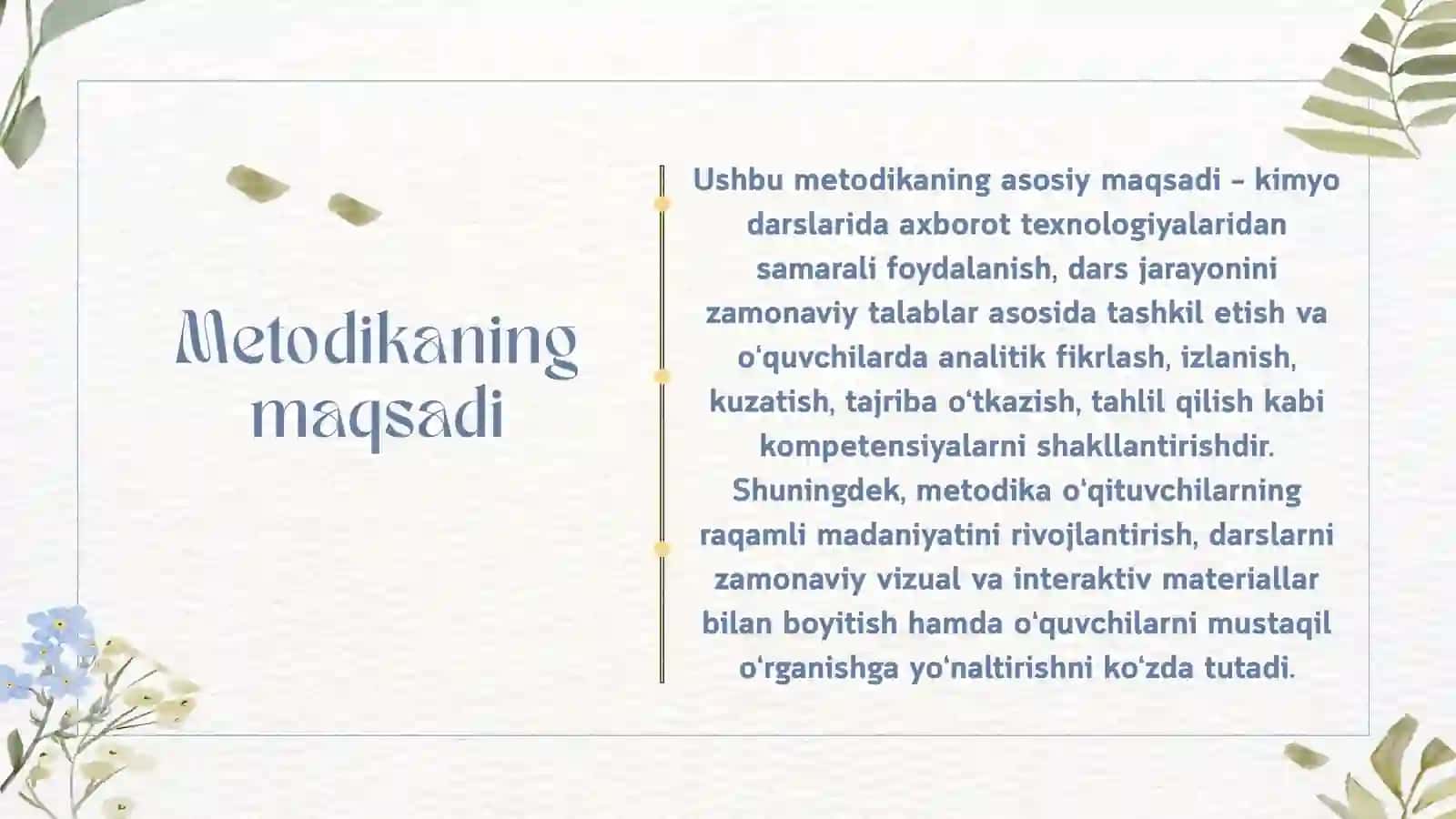 Kimyo o'qitishda AKTdan foydalanish metodikasi 4