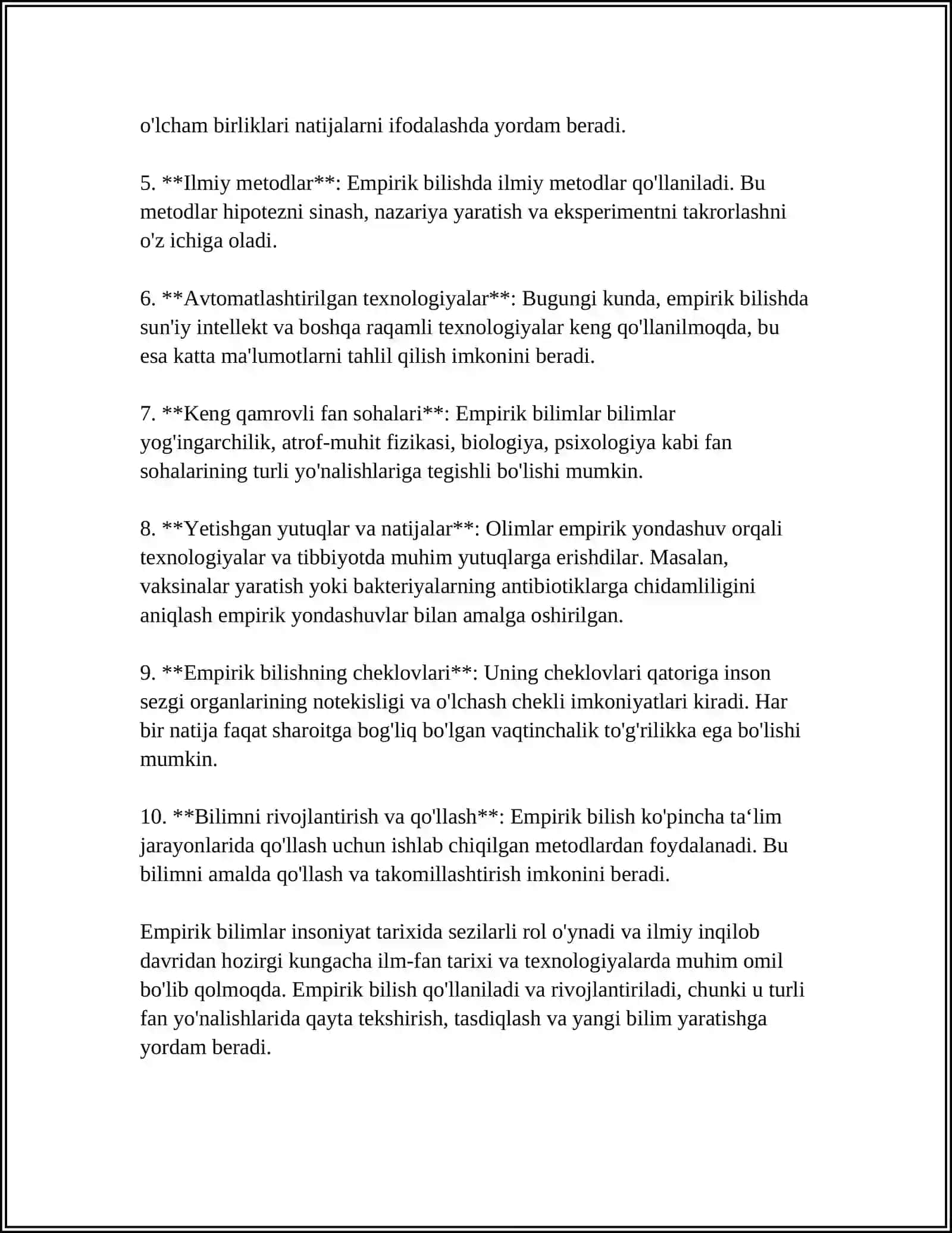 EMPERIK VA NAZARIY BILISHNI QIYOSLASH 4