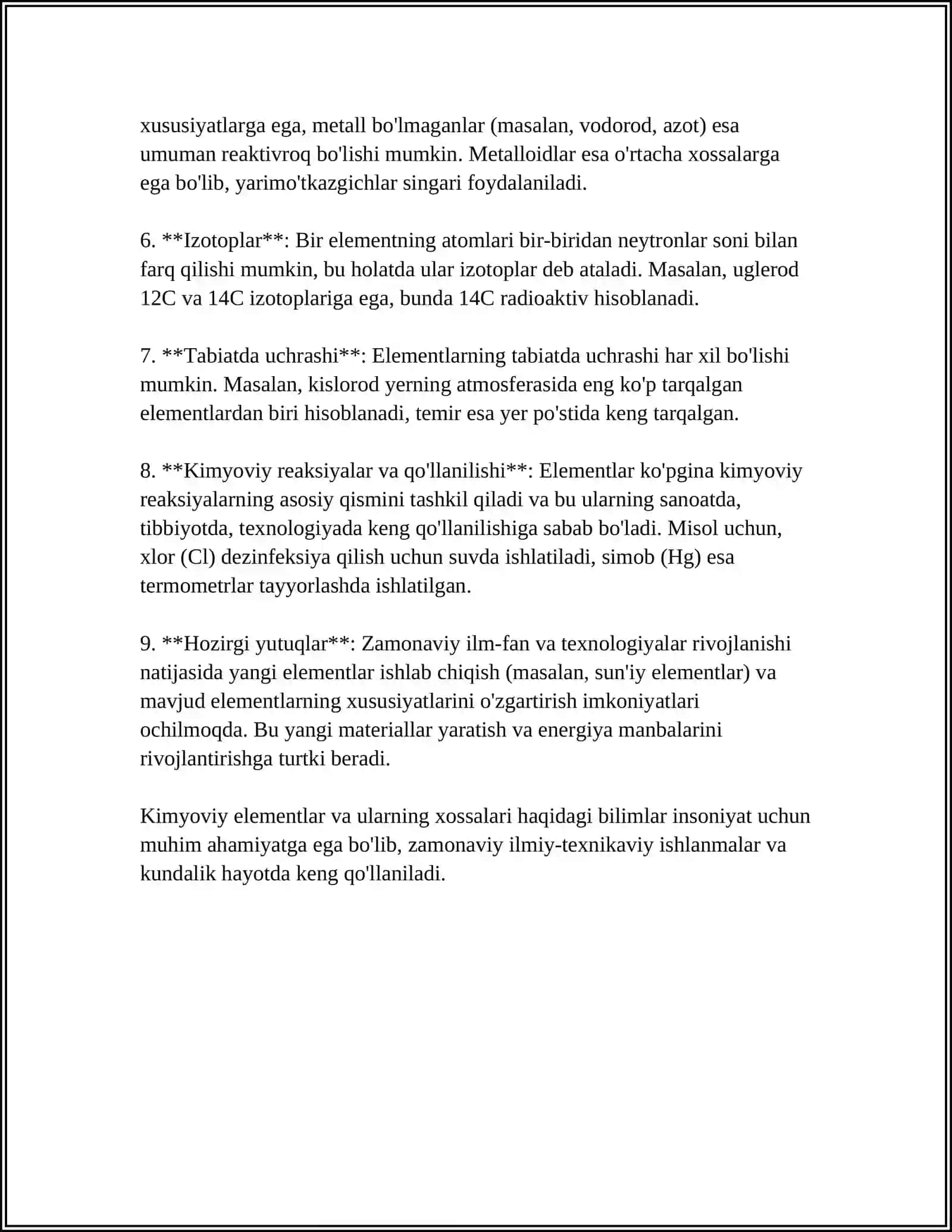 D.I.MENDELEYEVNING DAVRIY SISTEMASI 4