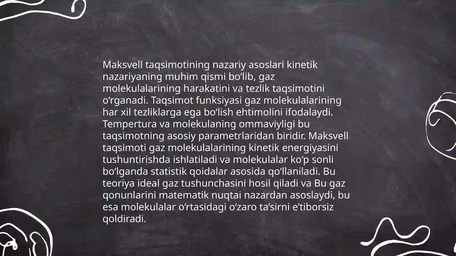 Maksvell taqsimoti o'rganish 4