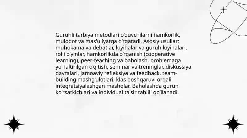 Zamonaviy pedagogikada tarbiya metodlari 4