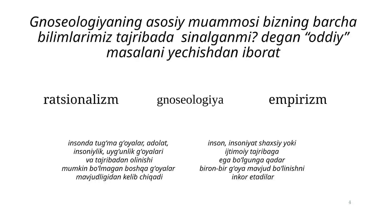 Bilish Falsafasi 4