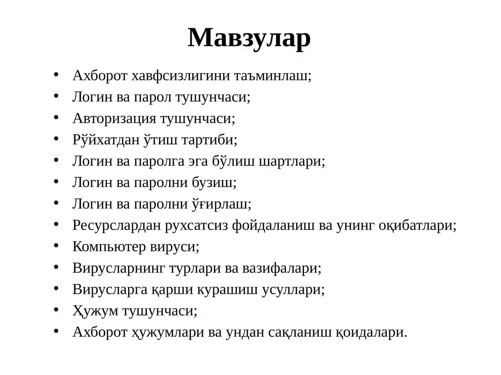 Axborotnihimoyalash. Antivirusdasturlarivaularnio’rnatish. Antivirusdasturiningimkoniyatlarivaularniobnavitqilish 4