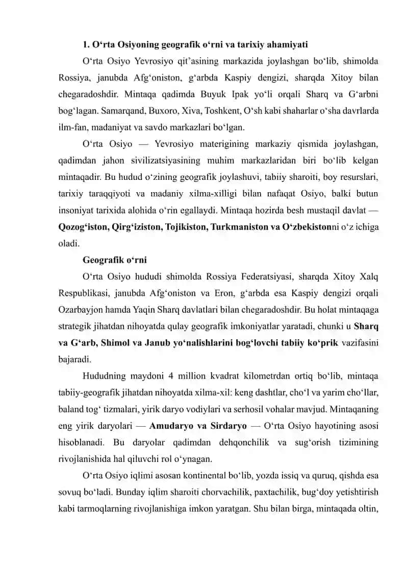 O‘rta Osiyoning Davlatlari 4