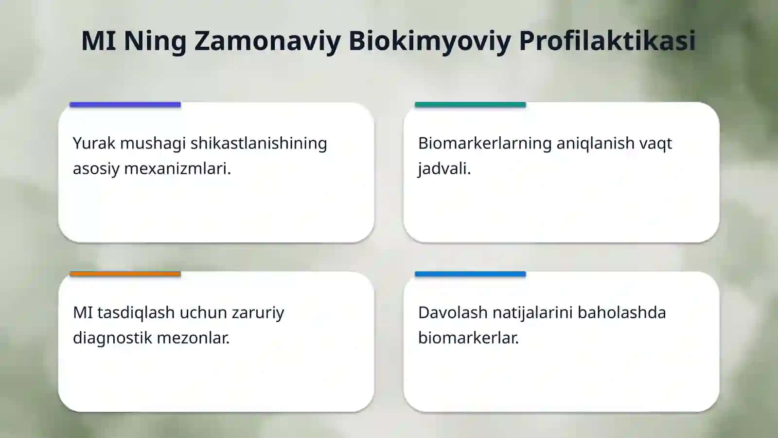 Miokard infarktining erta va kech biokimyoviy tashxisi 4