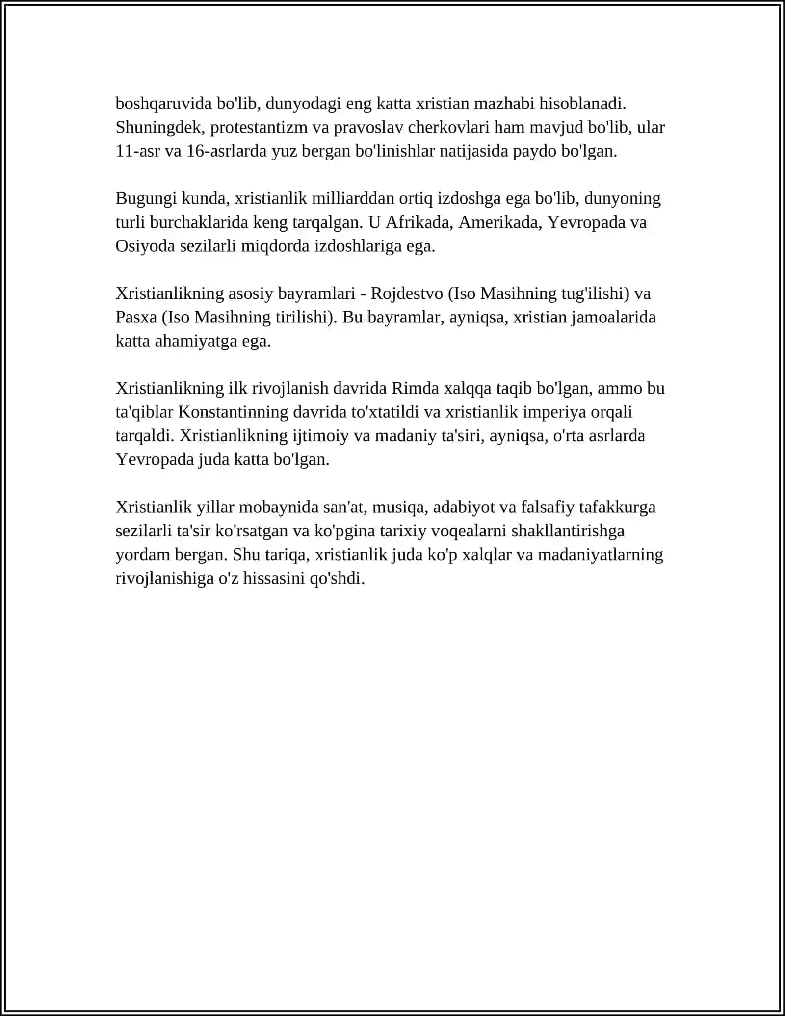 XRISTIANLIK DINI TARIXI VA ASOSIY GʻOYALARI 4