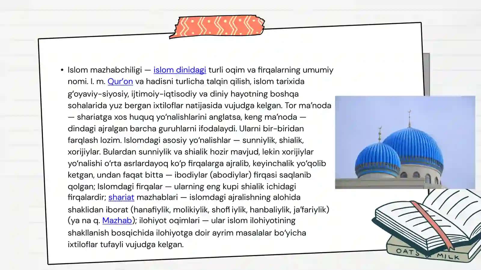 Islomdagi masxablar haqida umumiy malumot 4