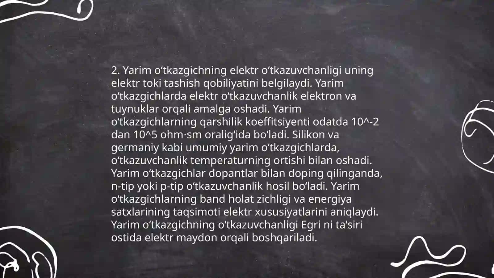 Yarim oʻtkazgichlarning xususiyatlari 4