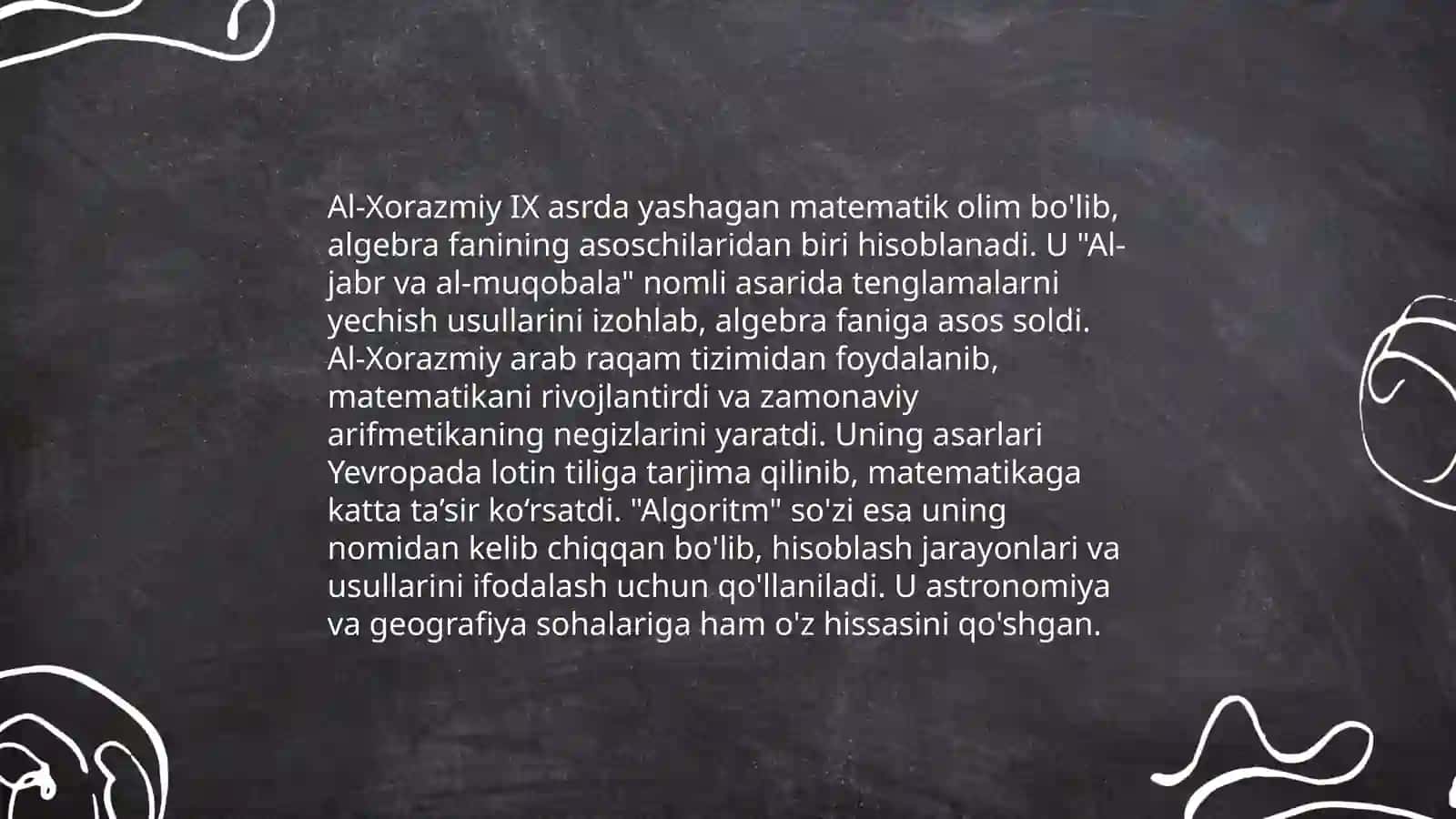 IX-XII asrlarda mamlakatimiz hududida ro'y bergan madaniy uyg‘onish. Buyuk allomalarning jahon sivilizatsiyasiga qo'shgan hissasi 4