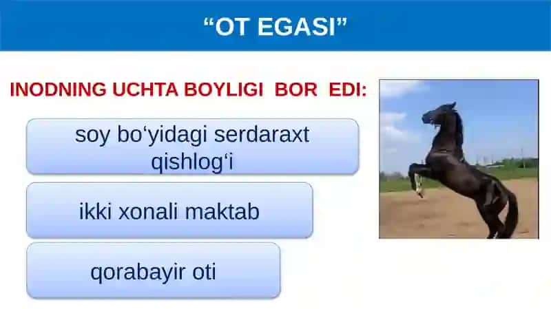 Shukur Xolmirzayev “Ot egasi” hikoyasi 4