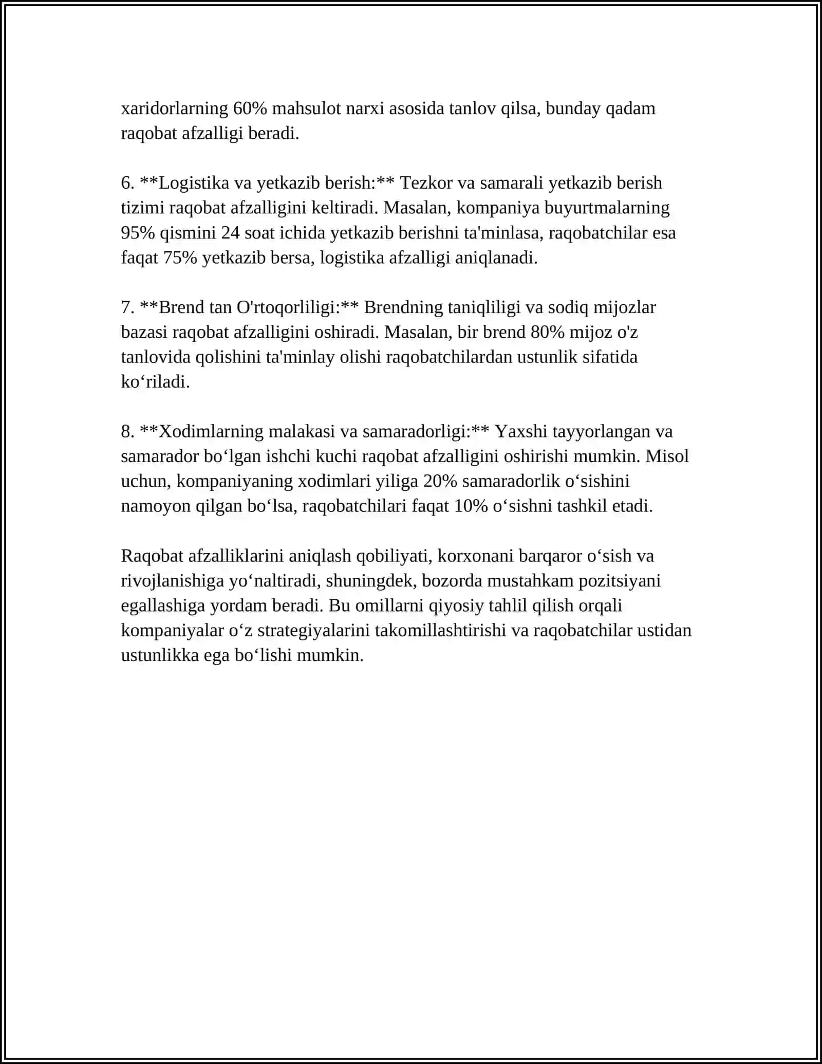 KOMPANIYANING RAQOBAT STRATEGIYASINI TANLASH 4