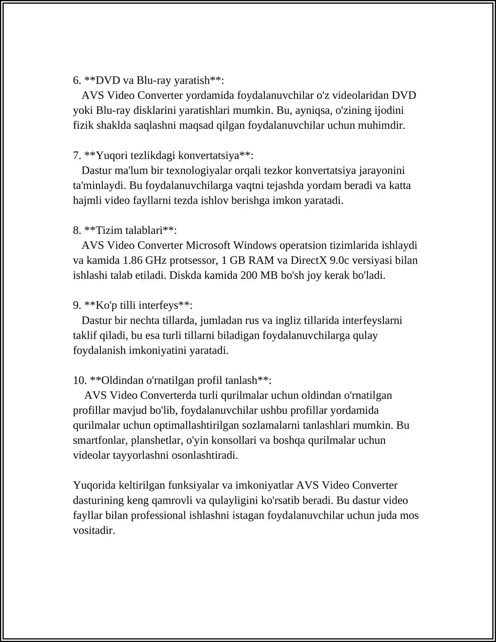 AVS VIDEO CONVERTER VIDEO MUHARRIRI IMKONIYATLARINI O‘RGANISH 4