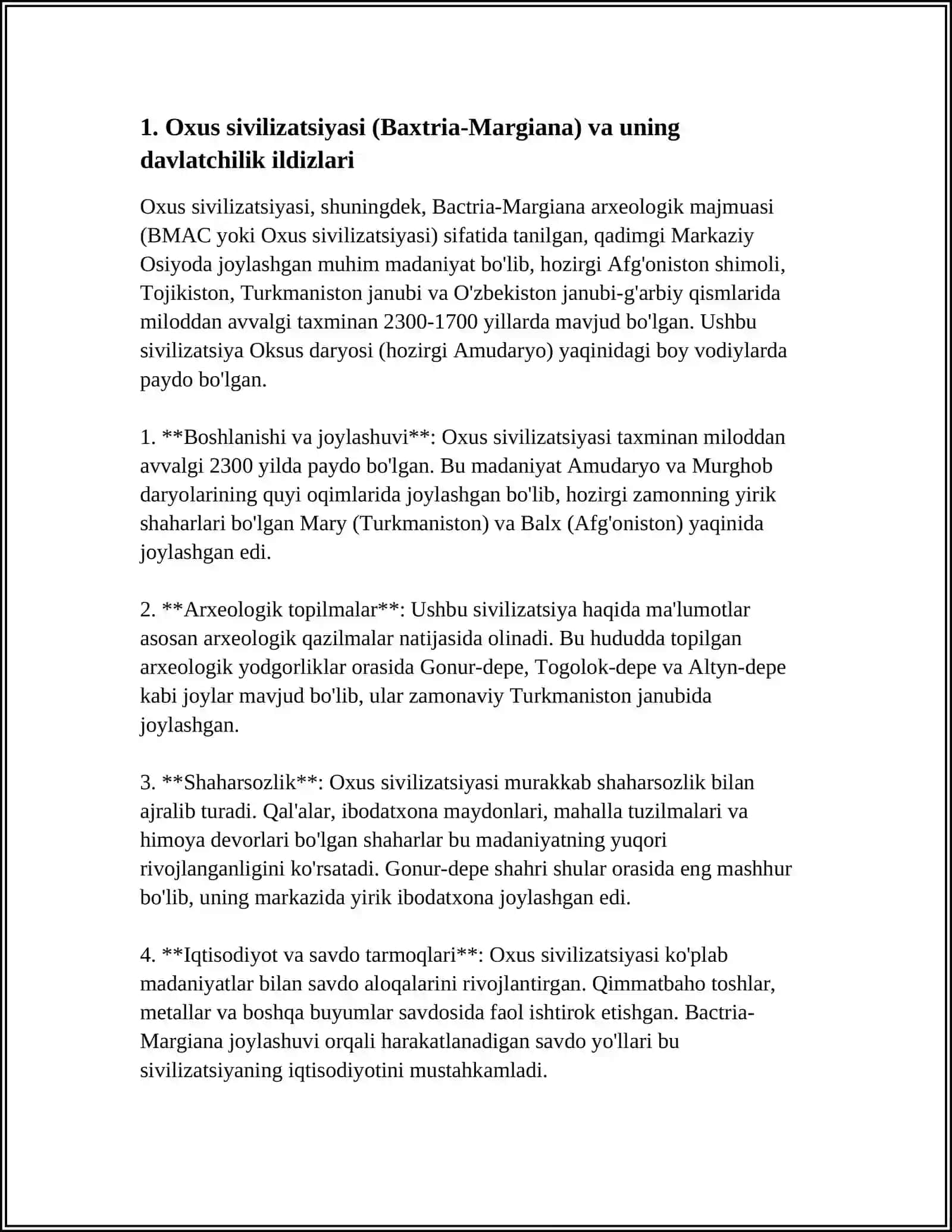 OZBEKISTON DAVLATCHILIGI TARIXI:ENG QADIMGI DAVLATLAR 4
