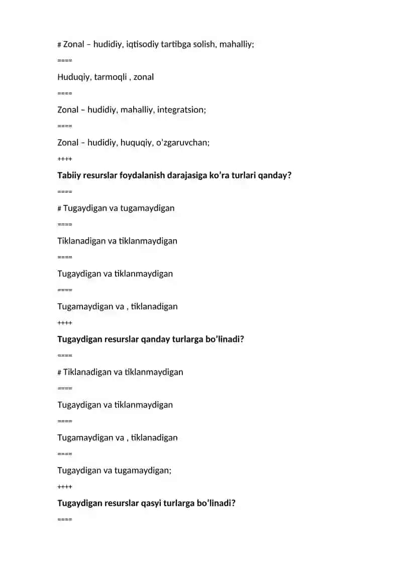 Atrof-muhit va tabiiy resurslar fanining o'rganish predmeti 4