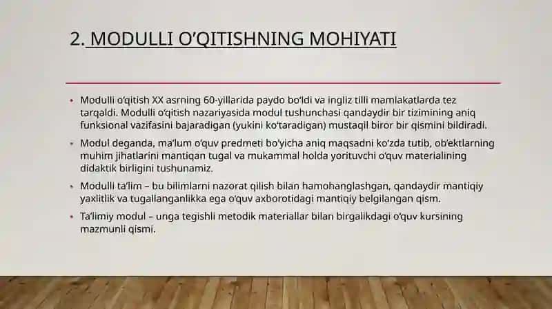 MODULLI TA’LIM TEXNOLOGIYASI 4
